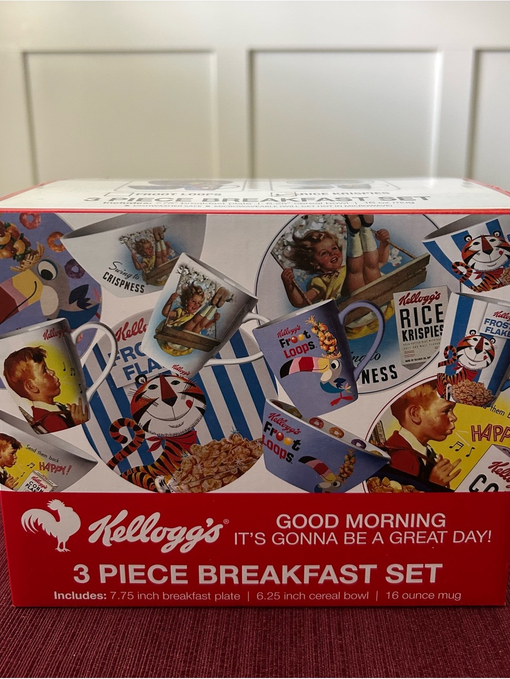 “NIB” Kellogg's 3-Piece Breakfast Set - Vintage Cereal Character Design